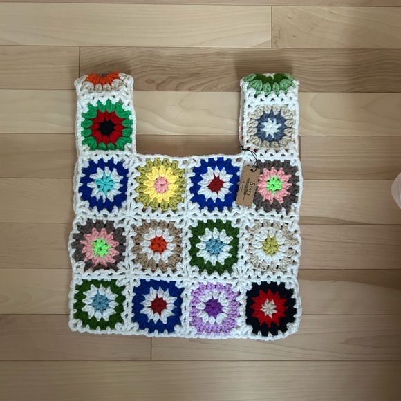 Square Shoulder Bag Vintage Handmade - Picture 1 of 3